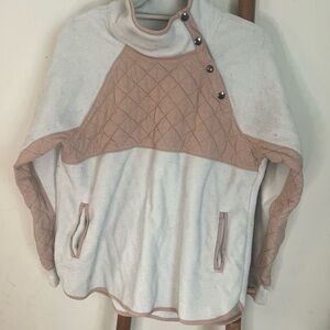 Abercrombie & Fitch Quilted Hoodie - Cream and pink